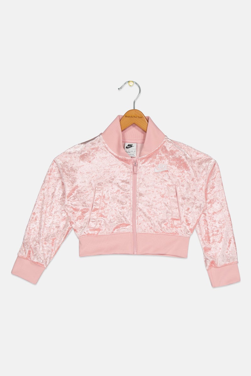 Nike Kids Girl Sportswear Fit Long Sleeve Outdoor Sweatshirt, Pink - Image 3